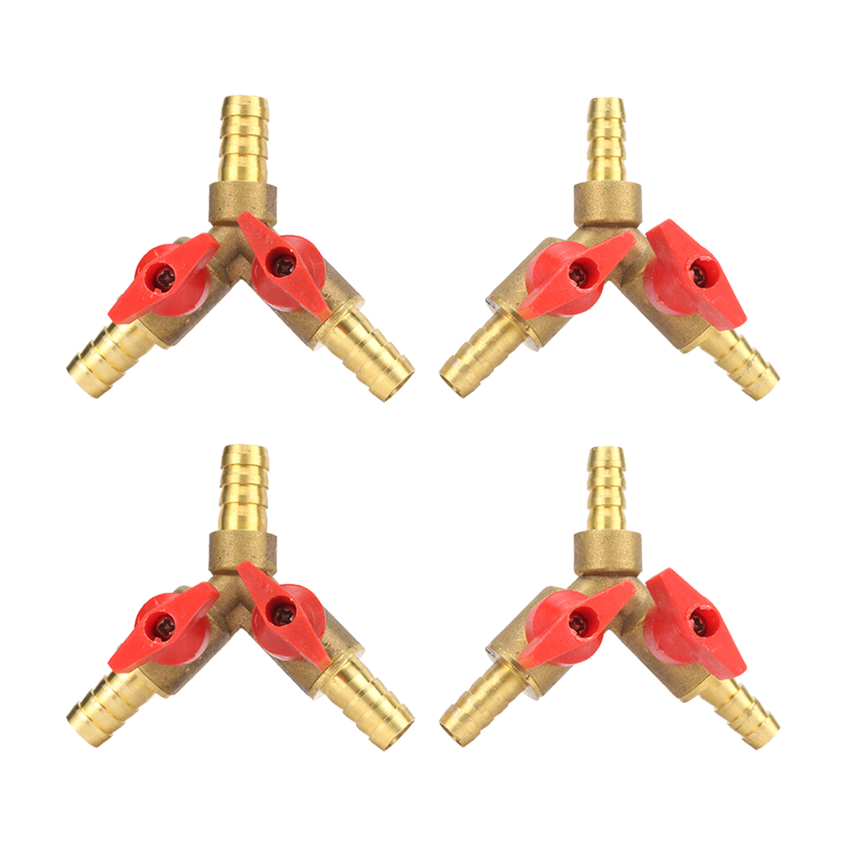 Spoke Nipple Brass - วาล์วลูกบอลทองเหลือง3ทิศทางมีหนาม8มม. 10มม. ตัวแยกน้ำขนาดเส้นผ่านศูนย์กลางเท่ากันรูปตัว Y ตัวควบคุมท่อเครื่องทำน้ำอุ่นก๊าซธรรมชาติในบ้าน