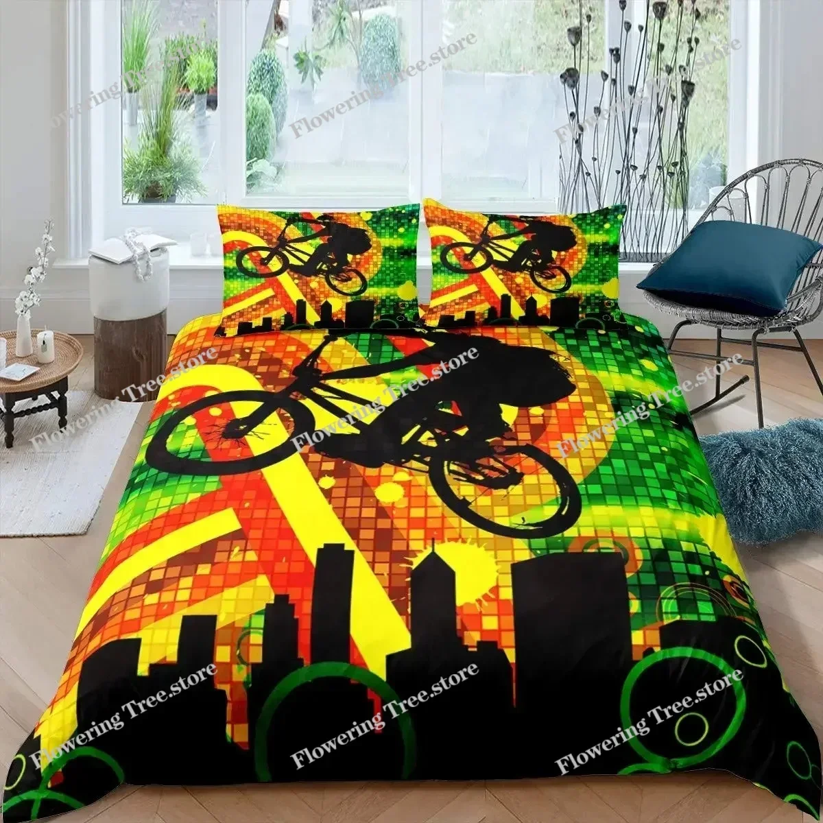 ชุดผ้าคลุมผ้านวมลายจักรยาน ไมโ - Mountain Biking Europe บทวิจารณ์และราคา